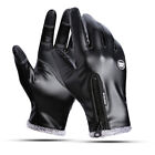 Mens Winter Fleece  Touch Screen Full Finger Gloves Waterproof Leather Gloves Us