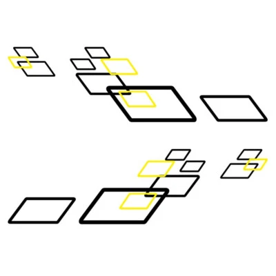 Car Body Side Skirt Door Racing Square Graphics Vinyl Sticker Decal Black/Yellow - Image 1 of 4