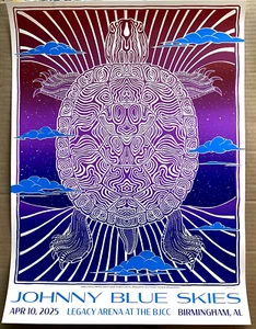AUTHENTIC Sturgill Simpson Johnny Blue Skies AP POSTER Birmingham AL 2025 signed - Picture 1 of 8