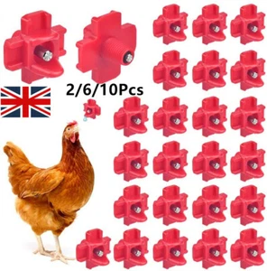 2-10Pcs Poultry Waterer Automatic Water Drinker Nipples for Chicken Ducks Hen UK - Picture 1 of 20