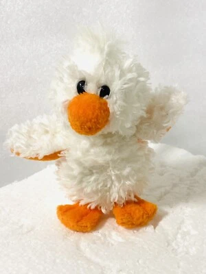 Gund Baby Duck White Fluffy Easter Plush Lovey Orange Feet 4” - Image 1 of 4