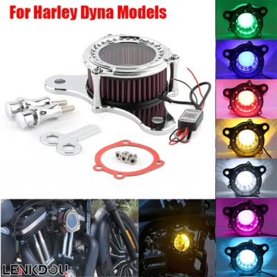 LED Air Cleaner Intake Filter For Harley Dyna Electra Street Glide Road King - Image 1 of 4