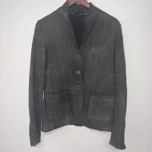 Avant Toi Dyed Distressed Blazer Wolle Kaschmir Leinen Baumwolle Damen Large Italy - Bild 1 von 11