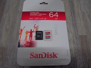 BRAND NEW SanDisk Ultra 64GB(2PACKS ) microSDXC UHS-I Card with Adapter - Picture 1 of 6