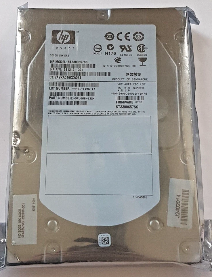 300 GB SAS HP ST3300657SS 15000RPM 16MB HDD 3.5" Disco Rigido Interno Nuovo - Immagine 1 di 1