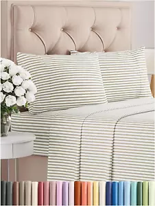 Queen Size 4 Piece Sheet Set - Comfy Breathable & Cooling Bed Sheets Set - Hotel - Picture 1 of 7