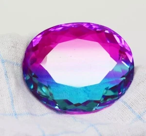 Faceted Natural Bi-Color 119.75 CT Tourmaline Oval Cut Certified loose Gemstone - Picture 1 of 9