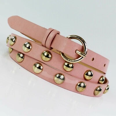 Guess Gürtel Damen Gürtel Rosa schmal modisch mit Nieten NEU - Bild 1 von 4