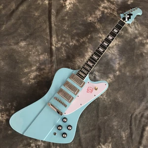 6 String Firebird VII Electric Guitar blue HHH Pickups Chrome Parts Fast Ship - Picture 1 of 9