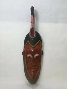 Vintage große handgeschnitzte & bemalte afrikanische Holzmaske, 28" hoch x 7" breiteste - Bild 1 von 9