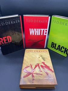 Ted Dekker HC Thriller Book Lot of 4 Red, White, Black & Skin w/ Dust Jackets - Picture 1 of 24