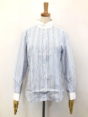 Camisa DOLCE & GABBANA Damas Rayas Cuello Ala Clérigo 40 Azul Sr.F5237t Foto 1 de 4