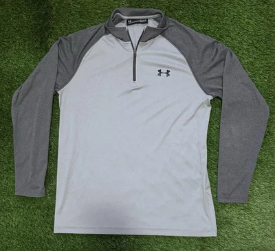 Under Armour Heatgear Calce Suelto Manga Larga Cuarto Cremallera Gris Hombre’s Mediano Foto 1 de 4