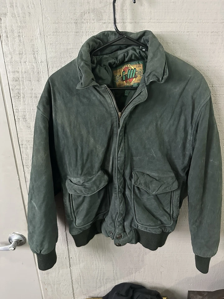 Chaqueta Bomber G-III Global Identity Cuero Mediana Corea Vintage Aventura Foto 1 de 4