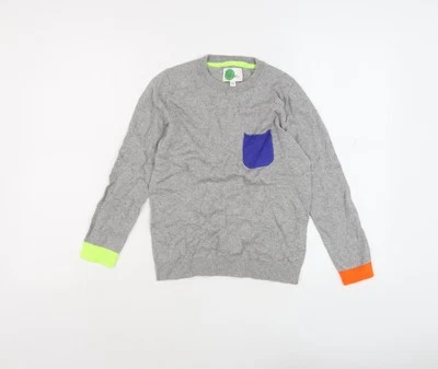 Boden Girls Grey Colourblock Pullover Jumper, Size 9-10 Years - Image 1 of 4