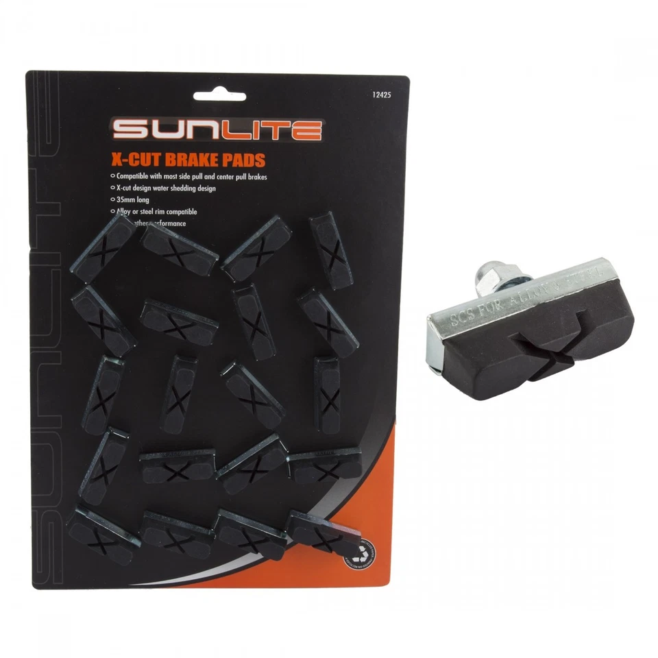 Pastillas de freno Sunlite X-Cut 35 mm - Repuesto de zapata de ciclismo para todo tipo de clima (paquete de 10) Foto 1 de 1
