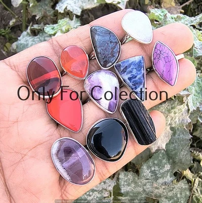 Lote de hermosas joyas enchapadas en plata de ley 925 amatista y mezcla de piedras preciosas Foto 1 de 2