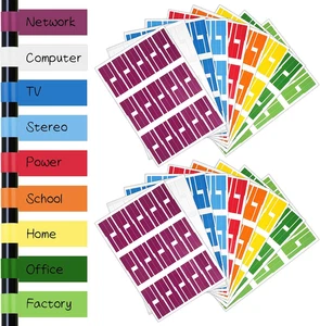 540 Stück Kabeletiketten, 9 Farben Kabeletikett, wasserdichte Kabeletiketten, selbstklebend - Bild 1 von 12