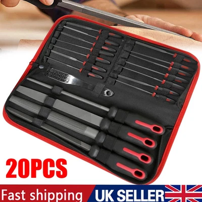 20pc Metal File &Needle Set Round Flat /Triangular /Half-Round/ Square Brush Set - Image 1 of 4