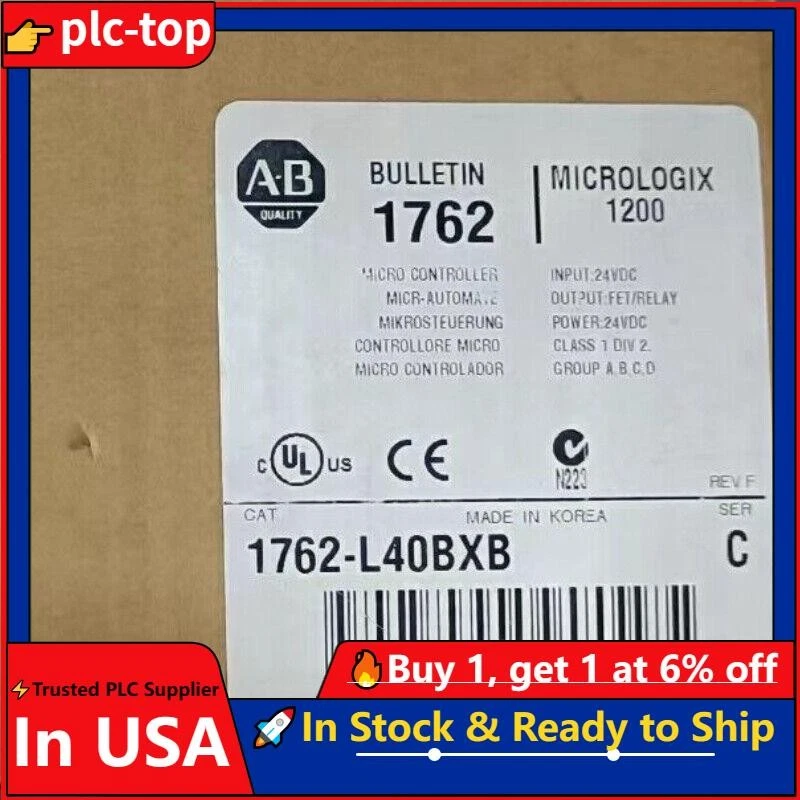 NEW AB 1762-L40BXB MicroLogix 1200 40 Point Controller 1762-L40BXB US Free Tax - Image 1 of 1