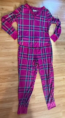 Conjunto de pijama Sonoma grande rosa a cuadros superior e inferior ropa de dormir térmica Foto 1 de 4