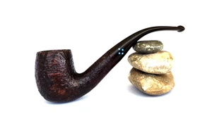 VINTAGE SASIENI 4 DOT RUFF ROOT DARK (10) SANDBLAST BENT BILLIARD ESTATE PFEIFE - Bild 1 von 12