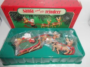 Hallmark Andenken Weihnachtsschmuck 1986 Weihnachtsmann und sein Rentier H67 - Bild 1 von 8