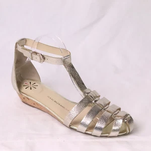 Sandalias Isaac Mizrahi para mujer 9W-US 40EU 6.5UK cuero gladiador peltre nuevas sin etiquetas - Imagen 1 de 13