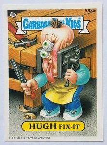 1988 Garbage Pail Kids GPK Series 15 - HUGH FIX-IT #598b, Non-DIE CUT (NM) PICS! - Picture 1 of 11