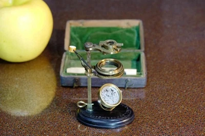 microscope antique vintage collectible W. & S. Jones' "pocket" microscope - Image 1 of 4