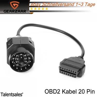 GEARZAAR Connettore adattatore diagnostico per cavo BMW OBD2 20 pin Z3, E34, E36, E39, M3