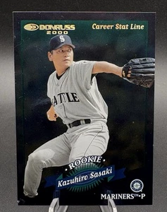 2001 Donruss Kazuhiro Sasaki /229 2000 Retro Stat Line Rookie Seattle Mariners - Foto 1 di 2