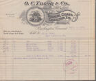 O C Taylor Tobacco Cigars Cigarettes 160 College St Burlington VT invoice 1919