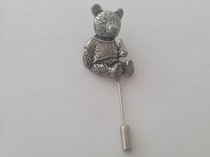 A41 Teddy tshirt english pewter Motif on a tie stick pin hat scarf collar - Picture 1 of 1
