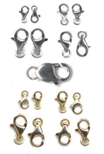 Cerraduras de mosquetón 925/plata o plata oro duro en 9mm, 11mm, 13mm, 16mm - Imagen 1 de 6