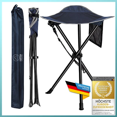 Camping-Hocker Dreibein Angelsitz Tragbarer Faltbarer Camping-Stuhl Angelhocker - Bild 1 von 4
