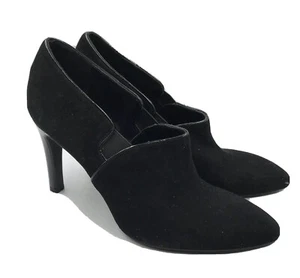 Franco Sarto Joy Womens Heeled Booties Size 6M Black Suede GUC - Picture 1 of 8