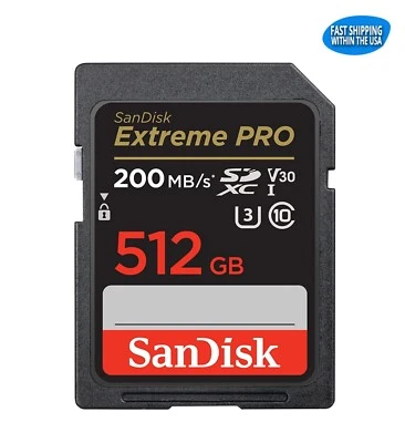 Sandisk 512GB SD Extreme Pro Memory Card SDSDXXD-512G-GN4IN Nikon Cannon Sony - Image 1 of 4