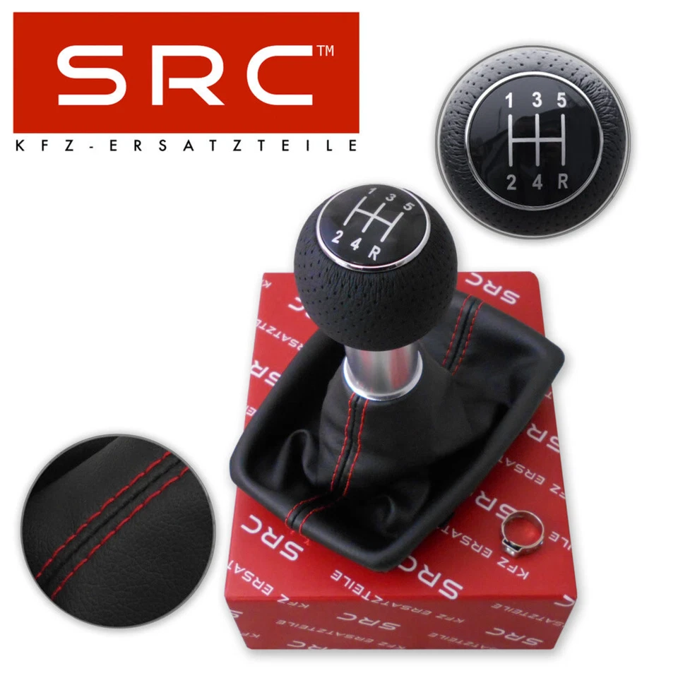 SCHALTKNAUF SCHALTSACK SCHALTMANSCHETTE FÜR AUDI A4 8E B6 B7 5 GANG ROT - Bild 1 von 1