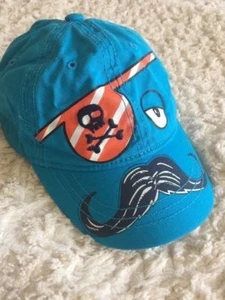 Children's Place Niños Azul Naranja Pirata Calavera Bigote Sombrero 6-12 Meses Pequeño - Imagen 1 de 6