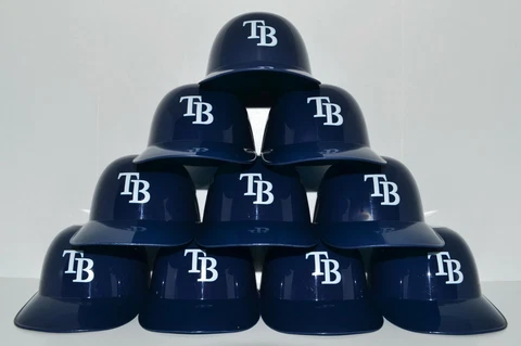 Lot of (10) TAMPA BAY RAYS Ice Cream SUNDAE HELMETS New Baseball Mini Snack Bowl Cover