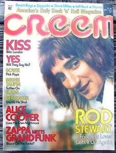 Creem Magazine Sept 1976 Rod Stewart Kiss Alice Cooper Zappa Elton Zeppelin - Picture 1 of 8