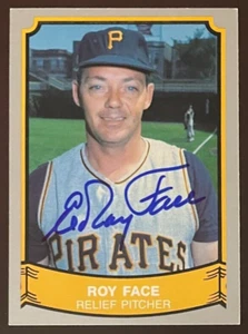 ROY FACE SIGNED 1990 Pacific Pirates CARD ~ AUTHENTIC - Picture 1 of 2