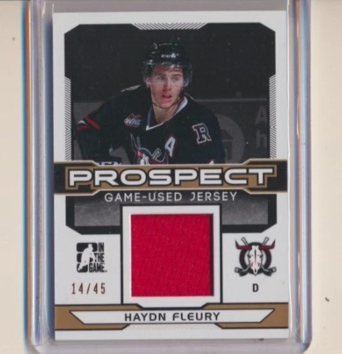 2014 ITG In The Game Draft Prospects Game Used Jersey Haydn Fleury /45 Rebels - Image 1 of 1