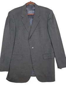 Mens Bill Blass L41 Navy Blue Suit Jacket Bill Blass 90s Long 2-Button Blazer - Picture 1 of 16