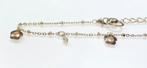 Flower and Cubic Zirconia Charm Link Bracelet/Anklet Adjustable Length - Picture 1 of 5