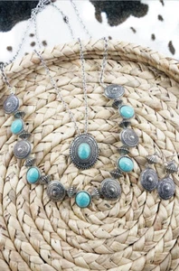 Türkis Aubrey Lane Halskette & Ohrringe Set - Bild 1 von 1