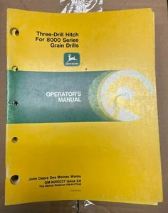 John Deere Three-Drill Hitch 8000Series Grain Drill Op. Manual OM-N200227 K8 P-9 - Picture 1 of 1