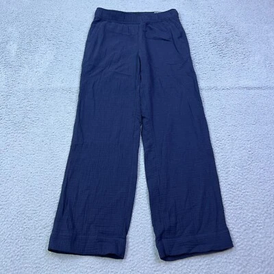 Nuevo con etiquetas Pantalón Talbots Airy Gasa Pull On Para Mujer XS Azul Texturizado Pierna Ancha Largo Completo Foto 1 de 4