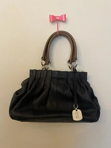 BETTY JACKSON Black Pebbled Leather Handbag Tote - Picture 1 of 7
